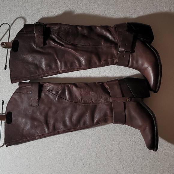 COPY DOLCE VITA COWBOY WESTERN BOOTS LEATHER TALL CHOCOLATE